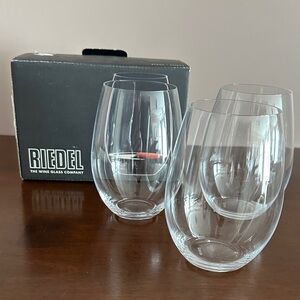 Riedel Crystal Clear 3 Syrah Stemless Wine Glasses